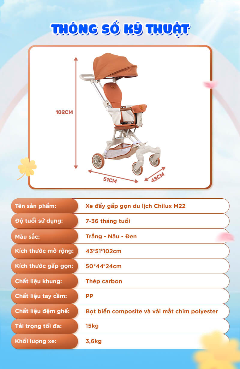 Xe đẩy Chilux M22 gấp gọn 10 Xe đẩy Chilux M22 gấp gọn