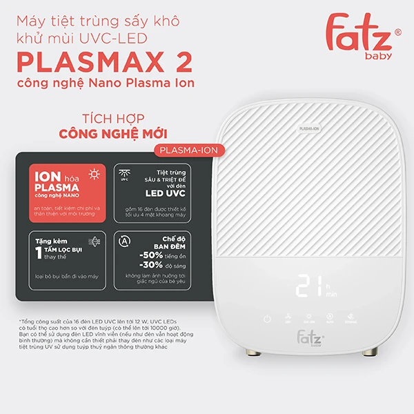 Máy tiệt trùng PLASMAX 2 - FB4791TN Fatzbaby UVC-LED sấy khô khử mùi 4 Máy tiệt trùng PLASMAX 2 - FB4791TN Fatzbaby UVC-LED sấy khô khử mùi