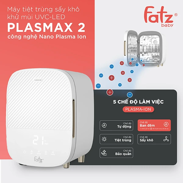Máy tiệt trùng PLASMAX 2 - FB4791TN Fatzbaby UVC-LED sấy khô khử mùi 3 Máy tiệt trùng PLASMAX 2 - FB4791TN Fatzbaby UVC-LED sấy khô khử mùi