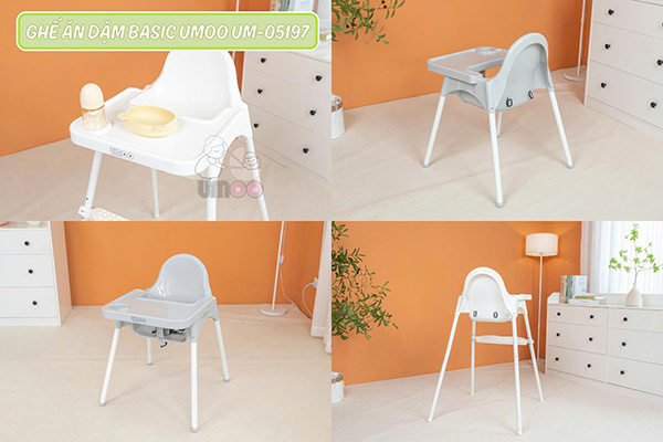 Ghế ăn dặm Basic Umoo UM- 05197 3 Ghế ăn dặm Basic Umoo UM- 05197