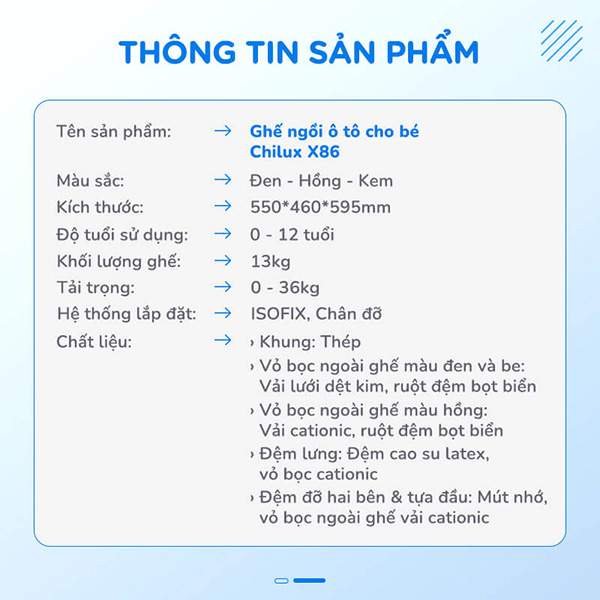 Ghế ngồi ô tô Chilux X86 27 Ghế ngồi ô tô Chilux X86