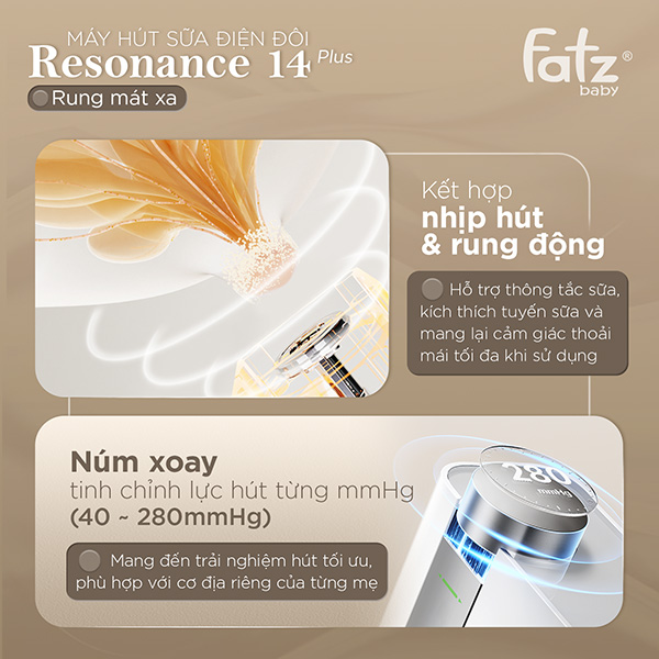 Máy hút sữa Resonance 14 Plus điện đôi rung mát xa 6 Máy hút sữa Resonance 14 Plus điện đôi rung mát xa