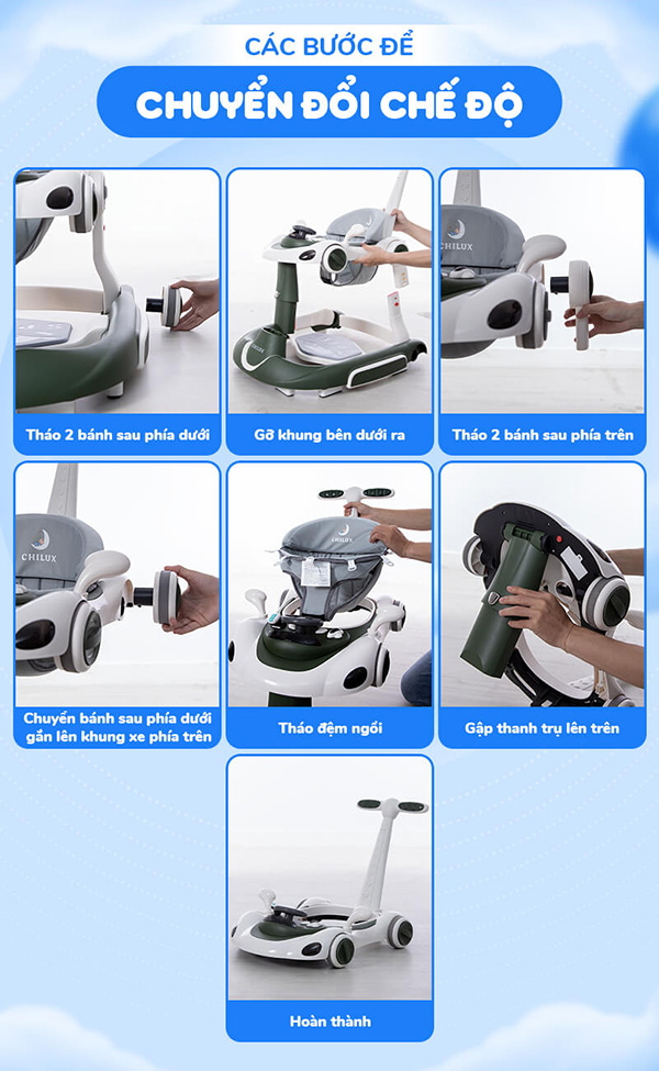 Xe tập đi Chilux Walk V đa năng 15 Xe tập đi Chilux Walk V đa năng