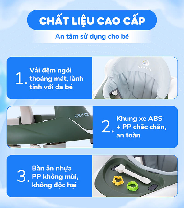 Xe tập đi Chilux Walk V đa năng 16 Xe tập đi Chilux Walk V đa năng