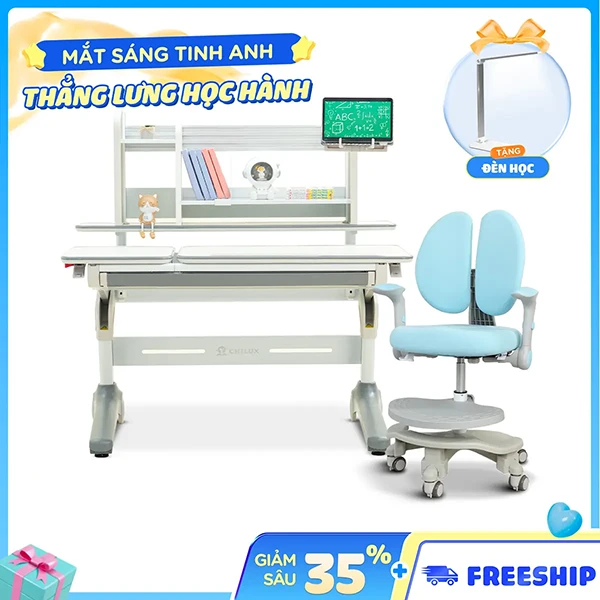 Bàn học Chilux Smart E nâng hạ bằng Piston 10 Bàn học Chilux Smart E nâng hạ bằng Piston