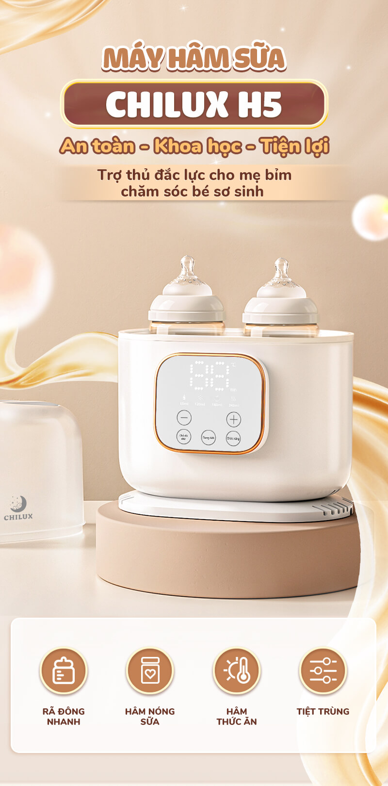 Máy hâm sữa Chilux H5 đa năng