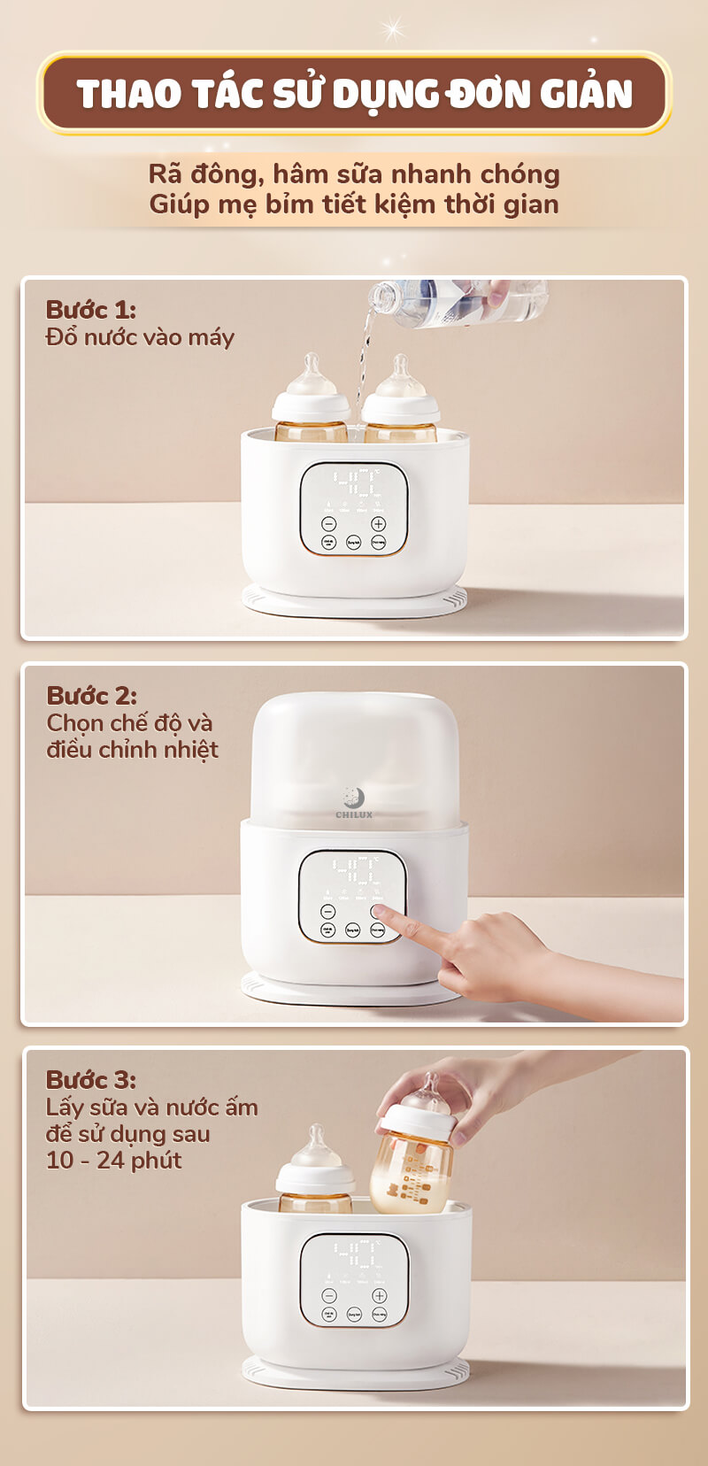 Máy hâm sữa Chilux H5 đa năng