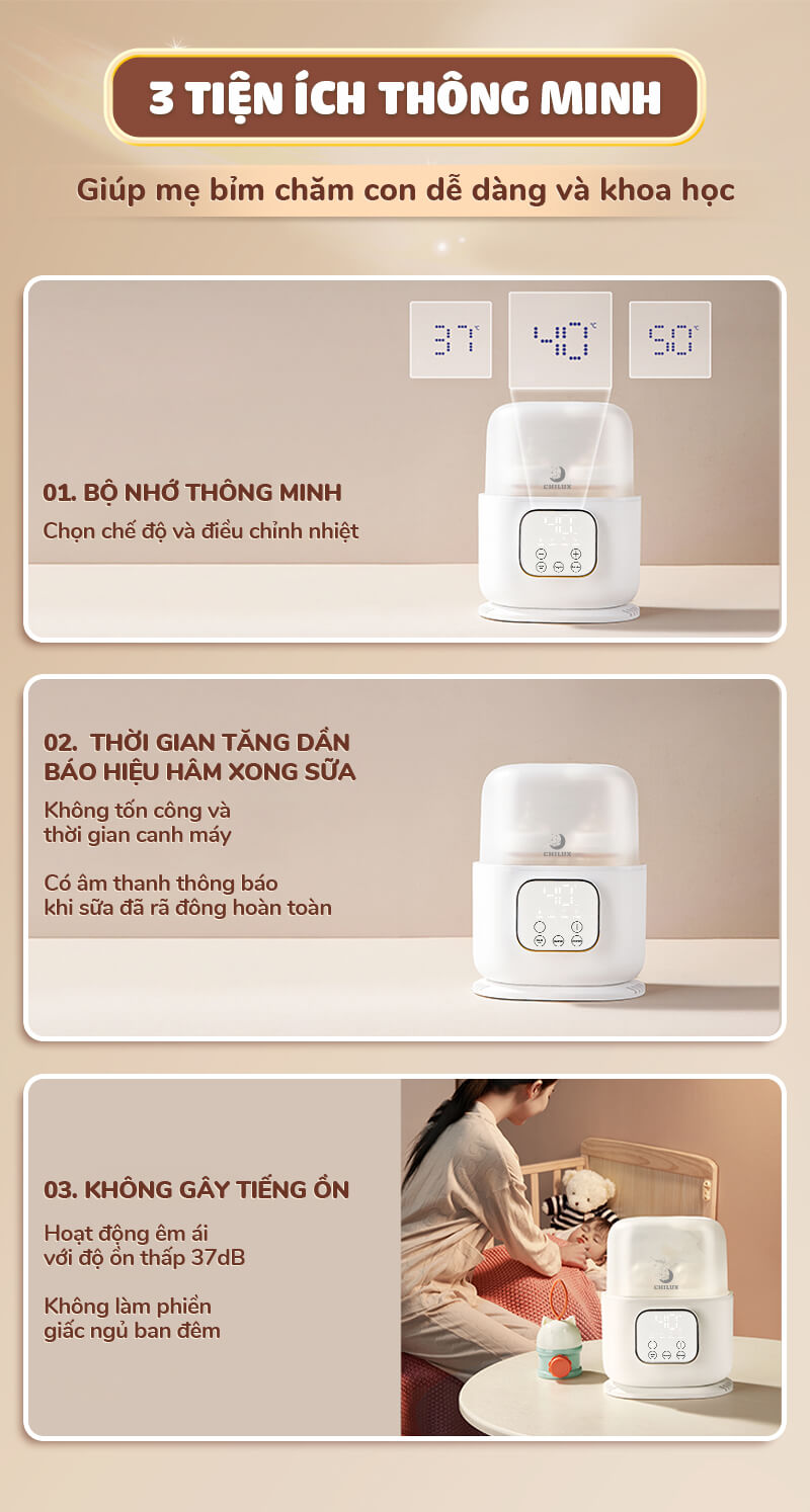 Máy hâm sữa Chilux H5 đa năng