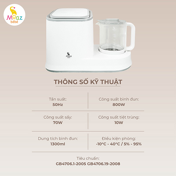 Máy úp bình tiệt trùng uv và đun nướcMoaz BéBé MB-098