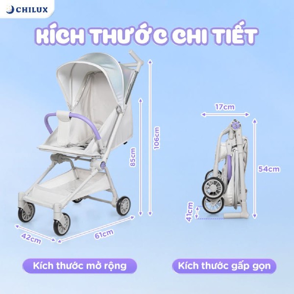 Xe đẩy Chilux M05 gấp gọn 